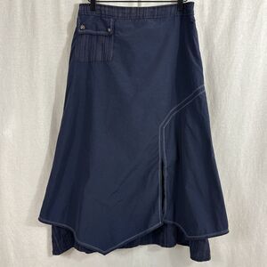 Antonelle Vintage Blue Lagenlook Boho Gorpcore Asymmetric Grunge Skirt Size 42